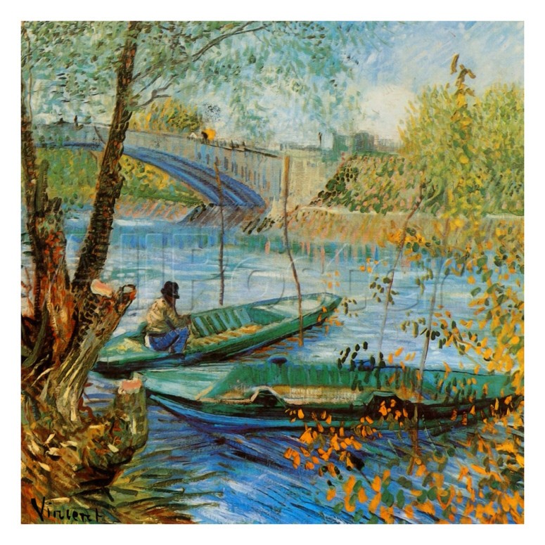 La Peche Au Printemps, Pont De Clichy - Van Gogh Painting On Canvas
